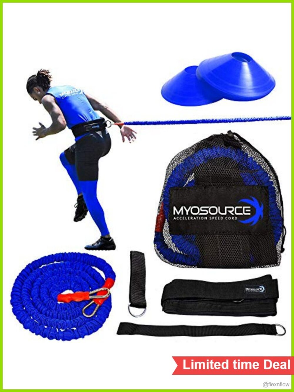 Speed & Strength Resistance Training Kit with Bungee Cord, Adjustable Belt,